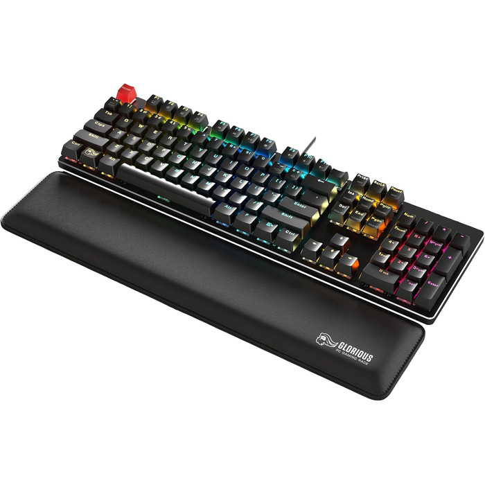Підставка під зап'ястя для клавіатури Glorious Gaming Padded Keyboard Wrist Rest (Full Size, 17 мм) — м'яка тканинна основа, протиковзний гумовий низ, чорна, 440 x 100 x 17 мм