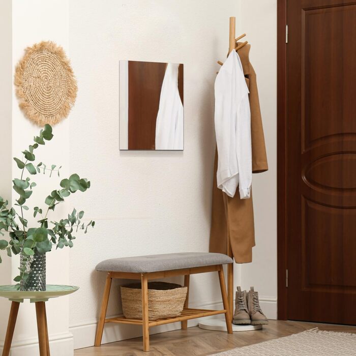 Круглий дзеркало на стіну без рами 40 см, HD скло, сучасний дизайн, самоклеючий, для ванної, вітальні, спальні, коридору