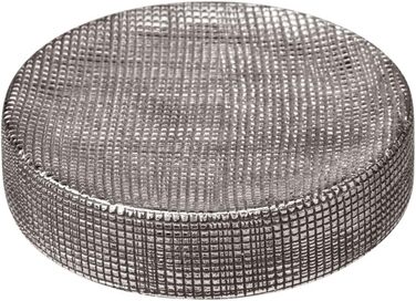 Підставка для мила WENKO Rivara, керамічна мильниця для мила, Ø 10 x 2,5 см, срібна