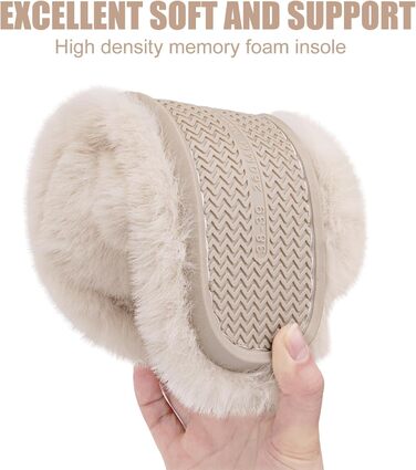 Жіночі тапочки з м'якою підкладкою, антиковзні, теплі, пухнасті, відкриті, для дому та вулиці, розмір 36/37 EU, 2 кольори