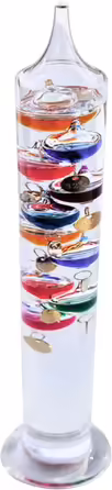 Large 44cm tall freestanding Galileo thermometer in gift packaging