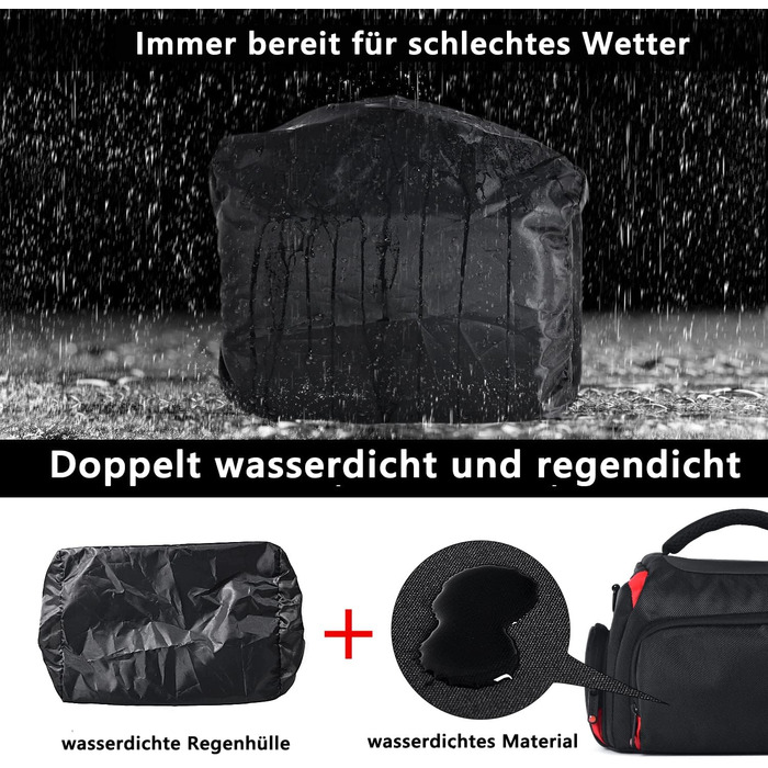 Сумка для камери FOSOTO - велика, універсальна, водонепроникна, сумісна з Nikon, Canon, Sony