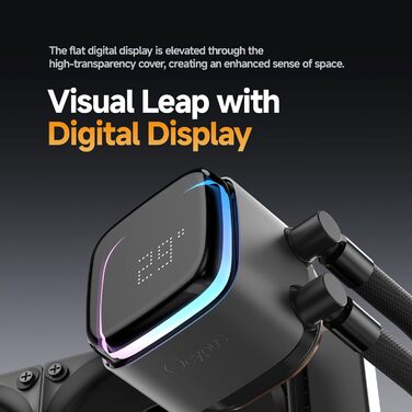 AIO рідинне охолодження ПК з цифровим дисплеєм, 360мм, для AMD AM4/AM5 та Intel LGA 115X/1200/1700/1851 (Iota L24 BK)