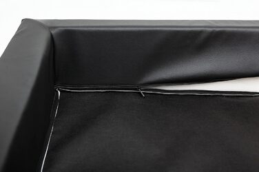 Крісло-ліжко для собак XL, 93x62 см, чорний Eco-шкіра, з матрацом