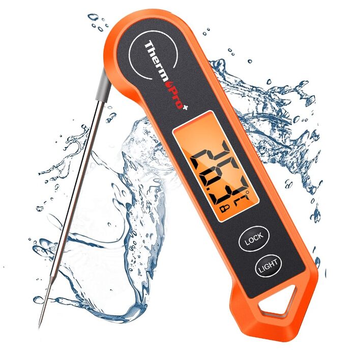 Термометр для м'яса ThermoPro TP19H: цифровий термометр для приготування страв, барбекю, випічки та контролю температури вина. З довгим зондом та LCD-екраном.