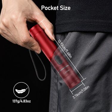 LED ліхтар UV 2-в-1, Laitver 2000L, суперяскравий, 395nm, 6 режимів, збільшення, тривалий час роботи, водостійкий, для освітлення та виявлення сечі тварин (червоний)