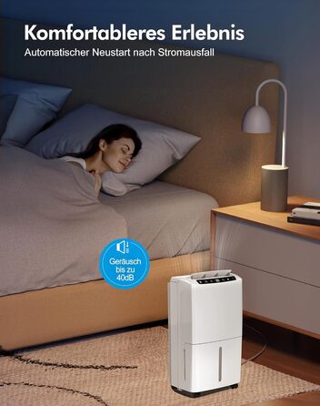 Електричний осушувач повітря 12л, тихий осушувач для дому з функцією сушіння білизни, Smart-режим, автоматичне регулювання вологості, 1м шланг, 24H таймер, для квартири до 120 м², гарантія 10 років