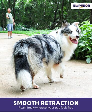 Емператор Петс GY26 - висувна поводок для собак, великих порід, до 50 кг, міцний, сірий, 7.9 м