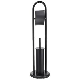 Набір для унітазу MSV Bad Serie Abby з висувним контейнером для щітки, чорний