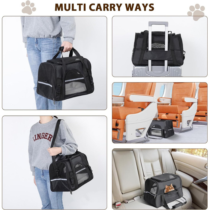 Транспортна переноска для котів та собак Romon Transportbox, 44x28x25 см, чорна