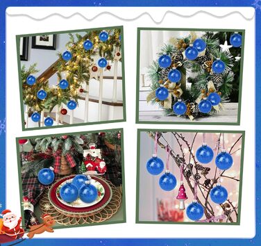 Скляні кулі Hengsong на Різдво: 24 шт., чорні та золоті, 6 см. Декоративні прикраси для ялинки