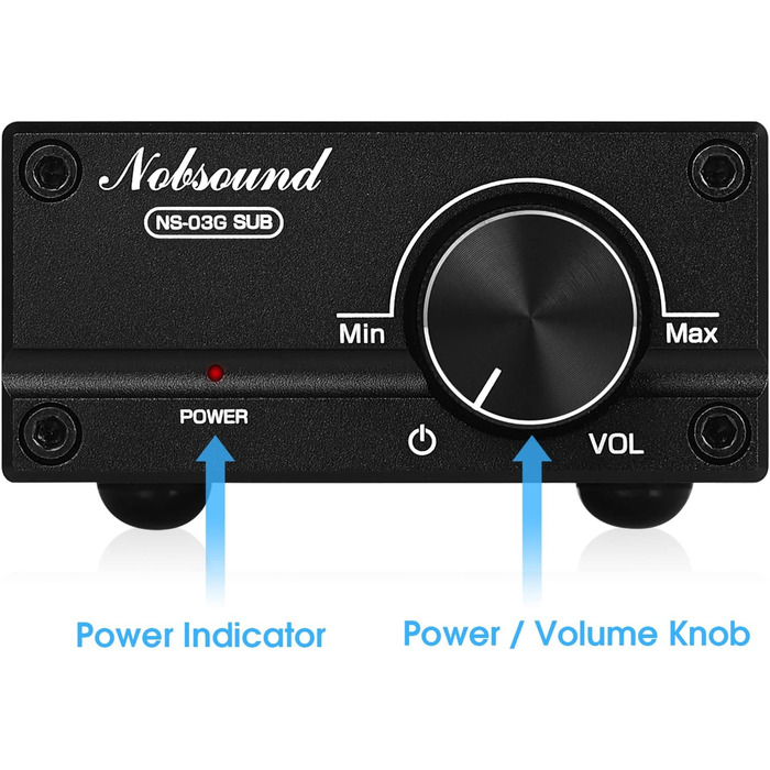 Підсилювач сабвуфера Nobsound 100W, моно, цифровий аудіо підсилювач, міні, чорний, з блоком живлення 19V