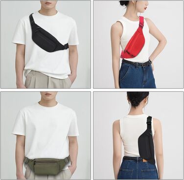 Сумка на пояс для чоловіків та жінок, спортивна, на стегно, бананка для подорожей, прогулянок з собакою та активного відпочинку (червона)