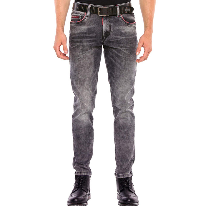 Чоловічі джинси Cipo & Baxx Klassisch Regular Fit, чорні, W40 L34, класичний крій, 5 кишень