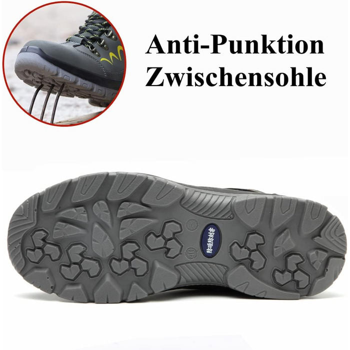 Черевики безпеки зимові чоловічі/жіночі S3, легкі, теплі, з металевим носком, 35-48 (38 EU, чорний)