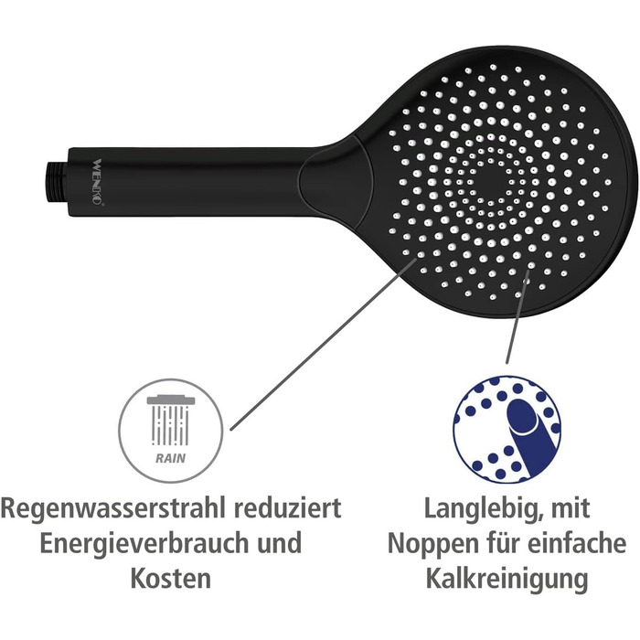Water-Saving Showerhead Wood (Matte Black)