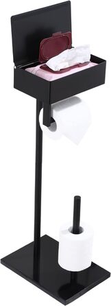 Day Moon™ Standing Toilet Paper Holder, Wet Toilet Paper Box - Toilet Paper Holder with Wet Tissue Box, Toilet Paper Holder with Shelf - Toilet Paper Holder Matte Black Free Standing