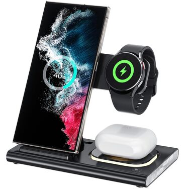 Бездротовий зарядний пристрій Aimtel 3-в-1: Samsung, Galaxy Z Fold/Flip/S серії, Galaxy Watch, Buds - Чорний