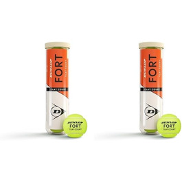 Dunlop Fort Clay Court Tennis Balls - Premium Quality for Clay Courts (3x4 Balls)