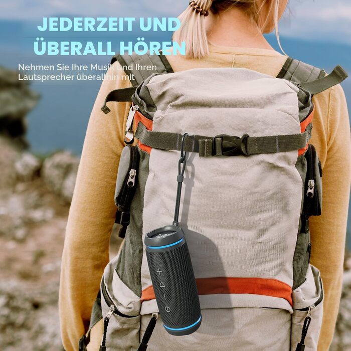 W-KING Bluetooth колонка 36W: Портативна бездротова колонка з 360° звуком, IPX6 водонепроникна, AUX, 30 год автономії, для дому, вулиці, вечірок, подорожей
