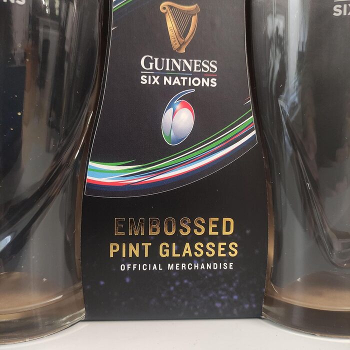 Набір з двох склянок Guinness Six Nations, 500 мл