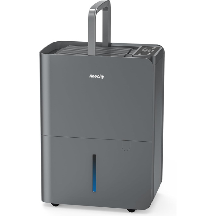 Електричний осушувач повітря AEOCKY Max 25L для дому, 50 м², з відведенням води, для підвалу, пральні, спальні, ванної кімнати (сірий)