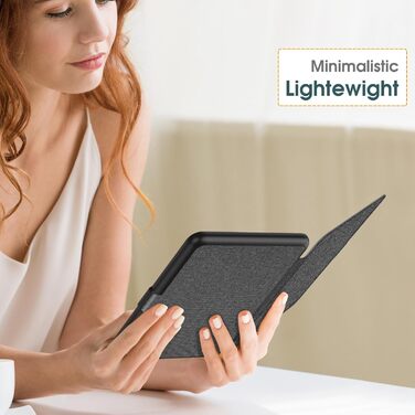 Чохол Fintie для Kindle Paperwhite (12-го покоління) 2024/2025, захисний кейс з авто-ввімкненням/вимкненням, чорний (темно-сірий), сумісний з Kindle Colorsoft/Paperwhite Signature Edition