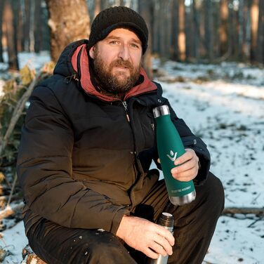 Термофляка 750 мл, нержавіюча сталь, без BPA, для спорту, подорожей, дітей, Outdoor, витримує газовані напої, термокана, витік захищений, темно-зелений