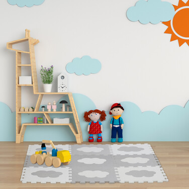 Relaxdays 18-Piece Puzzle Mat Cloud