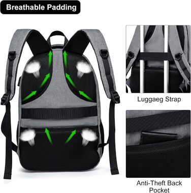 Рюкзак BIKROD для чоловіків та жінок, шкільний рюкзак для хлопчиків та дівчаток-підлітків, водонепроникний, з відділенням для ноутбука 15.6