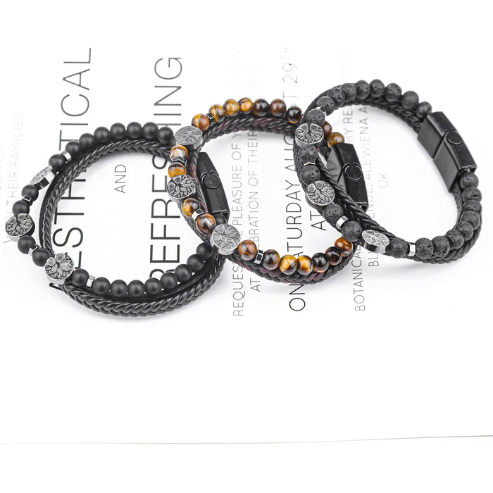 Чоловічий шкіряний браслет з хрестом, розарій, чорний/коричневий, аксесуар для чоловіків та хлопців