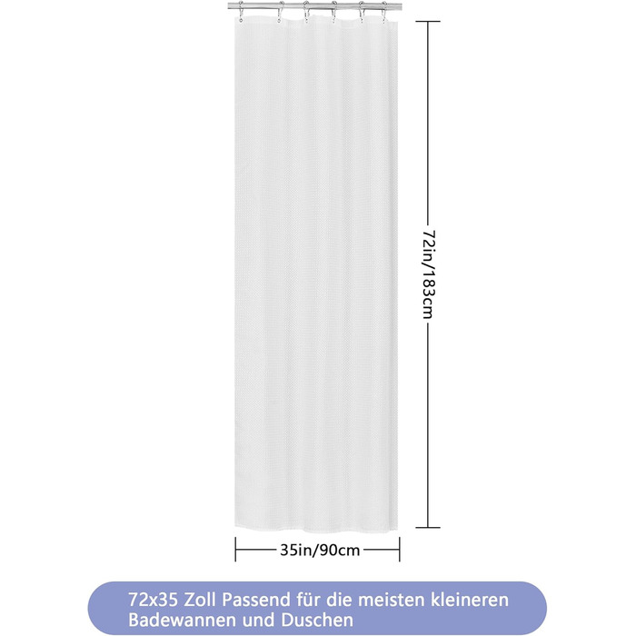 Шторка для душу Waffel з магнітами, текстиль, поліестер, 183x183 см (зелена)
