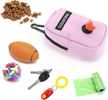 Сумка для ласощів та пакетиків для вигулу собак COOWONE, рожевий колір