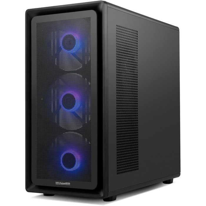 Корпус ПК NOX Xtreme Products HUMMER AERO BK – білий Midi-Tower з сітчастою передньою та верхньою панелями, скло, 3 x 140 мм вентилятори, підтримка 10 вентиляторів, USB-C/USB 3.0