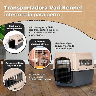 Кіньчата Trixie VARI Kennel V, 81 см, чорний/бежевий