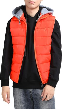 Чоловіча степкова жилетка YOUTHUP з капюшоном, тепла зимова жилетка для активного відпочинку, спортивна жилетка, оранжевого кольору (S)