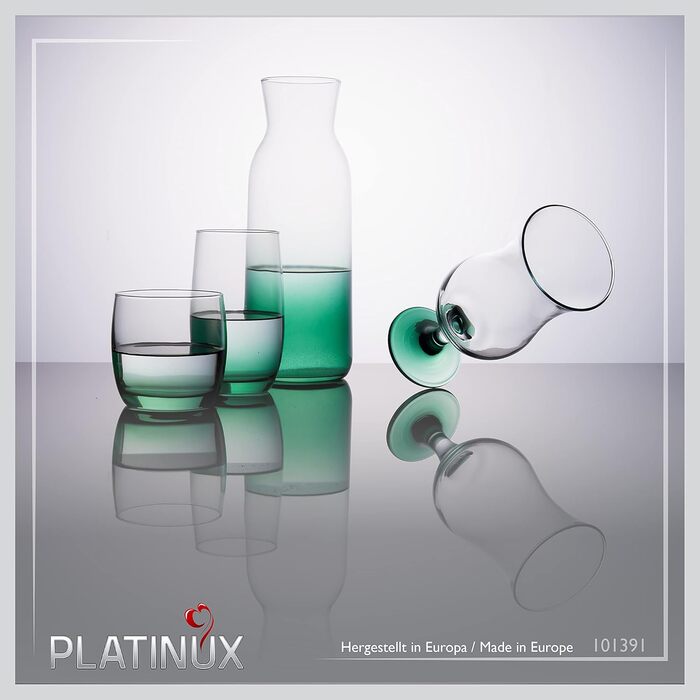 Бокали для коктейлів PLATINUX Ombre 400 мл (набір 6 шт.) скляні, зелені, для вечірок