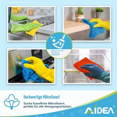 Серветки з мікрофібри для прибирання AIDEA, універсальні ганчірки для вікон та посуду, 30x30 см, багатоколірні, 100 шт.