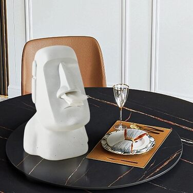BIOSA Moai Tissue Box, Easter Island Tissue Box, Moai Cosmetic Tissue Box for Kitchen Bathroom Bedroom - 25x16.5x18cm