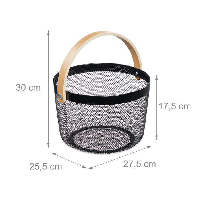 Relaxdays Round Wire Basket with Handles