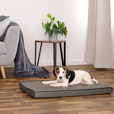 Ортопедичний килимок для собак Lionto з Memory Foam, 80x55 см, сірий. Знімний чохол, антиковзаюча підкладка.