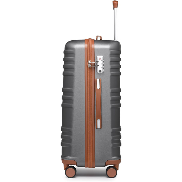 Валіза British Traveller: міцний ABS+PC, розмір 54x36.5x21.5 см, колір білий (сірий, SET)