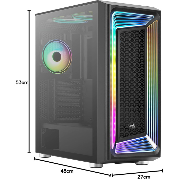 Корпус ПК Aerocool Micro ATX INTERSTELLAR з 3 RGB вентиляторами та сітчастою передньою панеллю (Чорний)