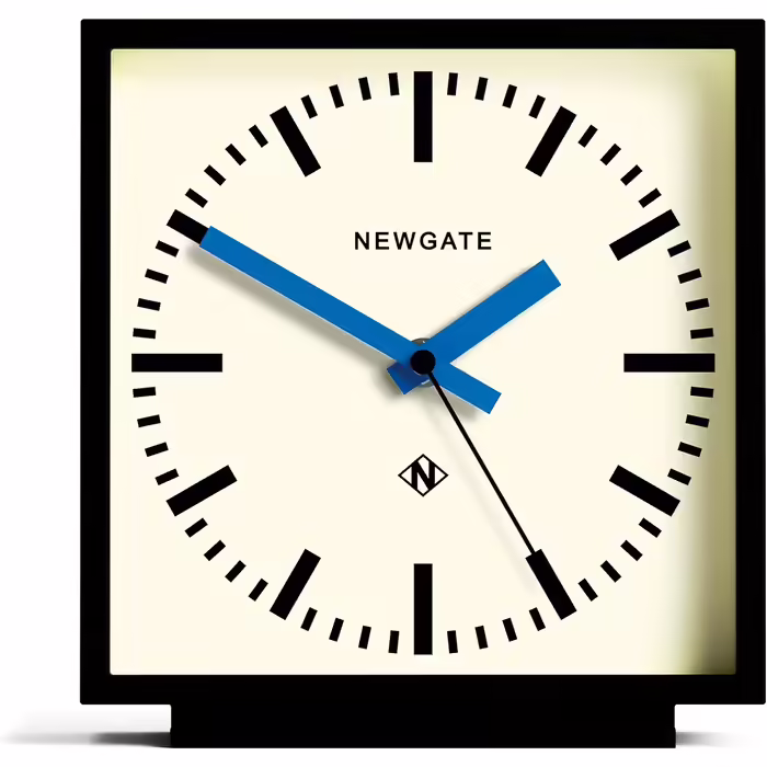 NEWGATE® Amp Silent Sweep Mantle Clock – 'No Tick' – a Modern Mantle Clock – Clocks for Living Rooms – Office Clock – Desk Clock – Mantle Clocks – Station Dial (Blue)