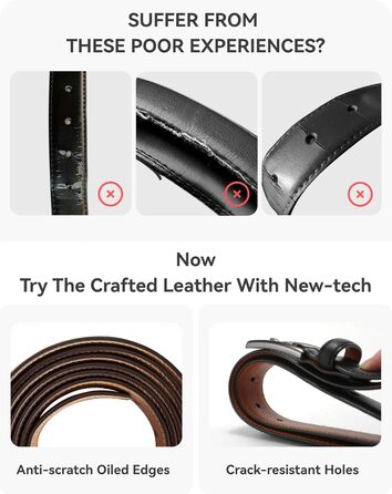 Чоловічий шкіряний ремінь CHAOREN 32 мм для ділового костюма та формального одягу, темно-коричневий, розмір 103 см