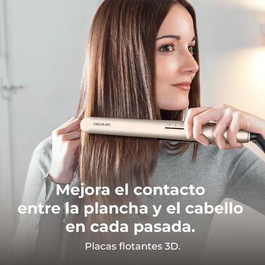 Плойка Cecotec Lisse 880 Hydraprotect для тонкого волосся, 48 Вт, керамічна з покриттям турмаліном та аргановою олією, Pro Ionizer, плаваючі пластини, 4 температурні режими, LED дисплей