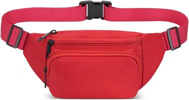 Сумка на пояс для чоловіків та жінок, спортивна, на стегно, бананка для подорожей, прогулянок з собакою та активного відпочинку (червона)