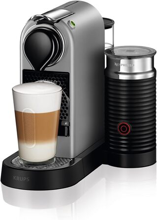 Кавомашина капсульна Nespresso Krups XN761B Citiz & Milk, 1260 Вт, 1 л, 19 бар, автоматичний режим очікування, срібляста