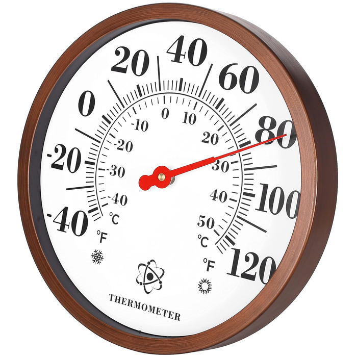 MIKSUS 12.3 Large Number Premium Thermometer Outdoor Indoor Waterproof Decorative (Improved Accuracy and Design)