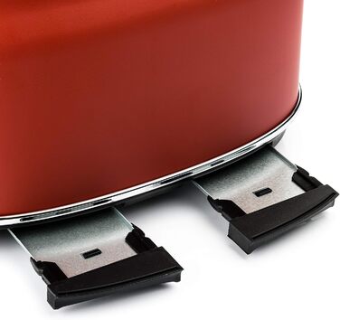 Набір для сніданку Westinghouse Retroline (Чорний): Тостер та чайник, 1.7 л, фільтр від накипу, захист від перегріву, тостер з 4 слотами та підставкою для булочок, зйомний піддон для крихт (комплект з тостером на 4 скибочки червоного кольору)